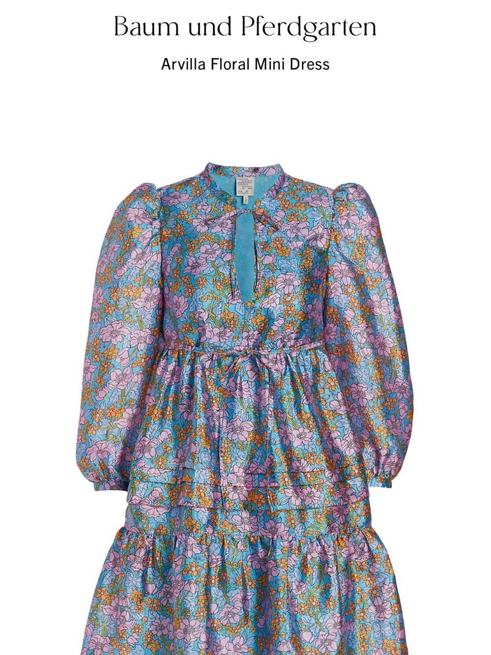 Baum und Pferdgarten Arvilla Floral Mini Dress in Blue Multi